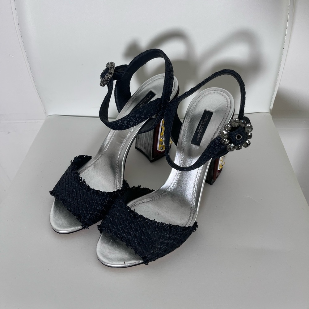 Dolce & Gabbana Raffia Slingback Sandals